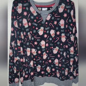 Secret Treasures 3X ( 22W-24W) Black Festive Christmas Sweater